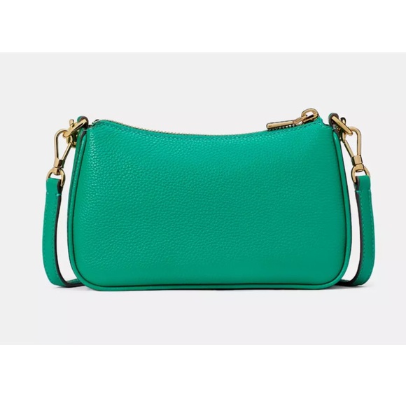 New Kate Spade Jolie Small Convertible Pebble Leather Crossbody Wintergreen - Picture 7 of 7